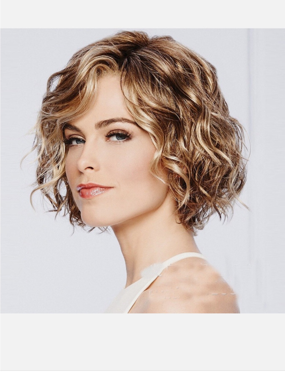 Short Curly Blonde Bob Wig for Women - Natural Wave Style